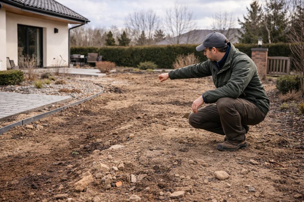 Pomiary i ocena działki przed projektem ogrodu